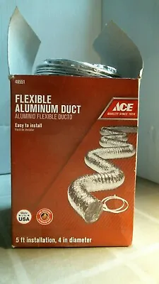 ACE 48551 Flexible Aluminum Duct 5' X 4   FREE SHIPPING • $10