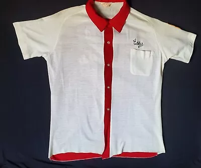 Vintage 60s Mens Bowling Shirt Nat Nast Chain Stitch Loop Collar League Champ XL • $75