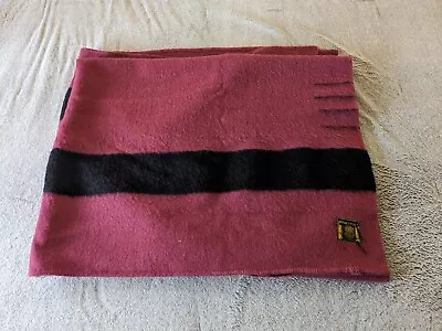 Witney Point Blanket 100% Wool 4 Points Dark Pink/ Cranberry England 72x89  READ • $149.95