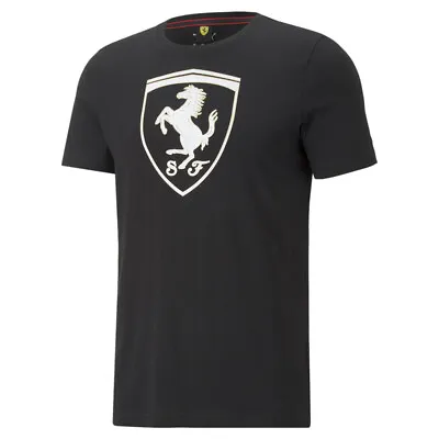 Puma Sf Race  Shield Crew Neck Short Sleeve T-Shirt Mens Black Casual Tops 53723 • $18.75