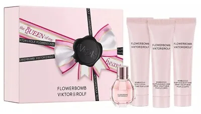 Flowerbomb 4pc Set Viktor&Rolf EDP 0.24 Oz & 2-Body Cream & Body Lotion 0.5 Oz • $20.69