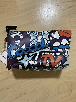 Miniso Cool TV Graffiti Trapezoid Small Purse Cosmetic Bag PU Material Ironware • $39.47