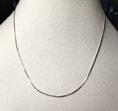 Made In Italy 14K White Gold 8mm Box Chain 18  Necklace ~ Stamped 585 ~ 22g • $255