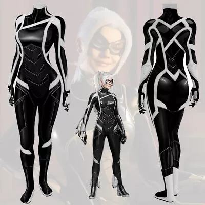 Black Cat Bodysuit PS5 Marvel's Spider-Man 2 Costume Cosplay Suit • $77.88