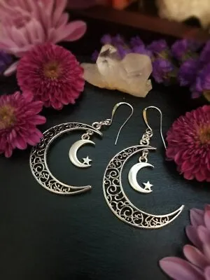 $2.19 • Buy Crescent Moon Earrings,Moon Dangle Earrings,Moon&Star Earrings Celestial Jewelry