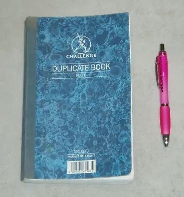 VINTAGE CHALLENGE DUPLICATE BOOK - RULED WITH CARBON + 1 X BRAND NEW PEN FREE • £3.95