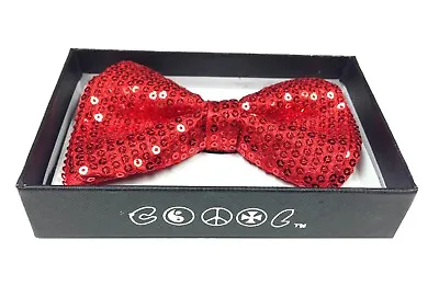 Red Men Women Sequin Bowtie Classic Clip-On Neck-wear Tuxedo Adjustable  • $7.99