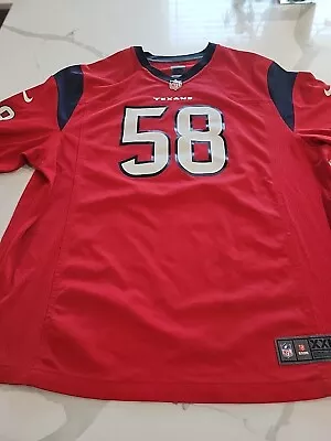 Houston Texans Nike Ed Reed Battle Red Jersey Size Adult XXL Defect See Pics • $35