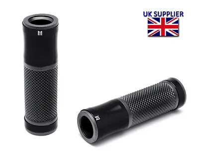 Motorcycle Hand Grips BLACK For 22mm 7/8 Inch Handlebars Cafe Racer Easy Fit • $63.84