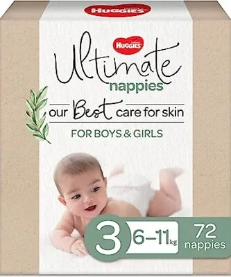 $42.15 • Buy Huggies Ultimate Nappies Size 3 (6-11kg) 72 Count FREE AU SHIPPING