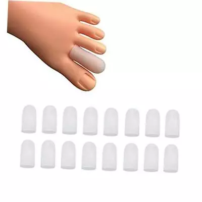 16 Pieces Gel Toe Caps Silicone Toe Protector Toe Covers Gel Toe White • $14.30