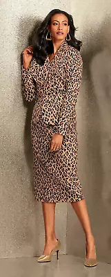 22W PLUS Midnight Velvet Formal Wedding Church Party Antonia Leopard Skirt Suit • $39.99