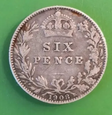 1908 Edward VII Silver Sixpence Coin #2246 • £18