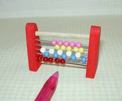 Miniature Oversized (1:6 Scale?) Red Toy Abacus W/Colorful Beads: DOLLHOUSE • $1