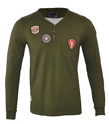 Mens Military Long Sleeve T Shirt Camo Army Combat Paratroop Sergeant S-XXL • £11.99