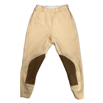 Vtg HARRY HALL Riding Pants Womens Size 24” Waist 23.5” Inseam Yellow Breeches • $29