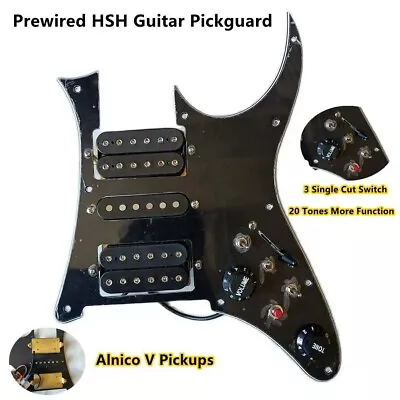 Black HSH Guitar Prewired MultiFunction Pickguard For Ibanez Guitars • $122.99