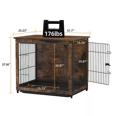 Double-Door Wooden Dog Crate Pet Dog Privacy House Cage Kennel Cage Easy Out/In  • $119.93