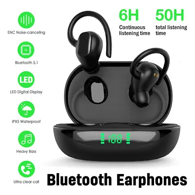 Double Wireless Bluetooth Headphones Earphones High Bass Sports Ear Buds IPhone • £16.99