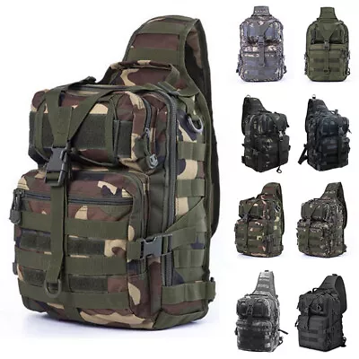 Outdoor Tactical Shoulder Bag Messenger Sling Chest Pack Military Backpack • £23.25