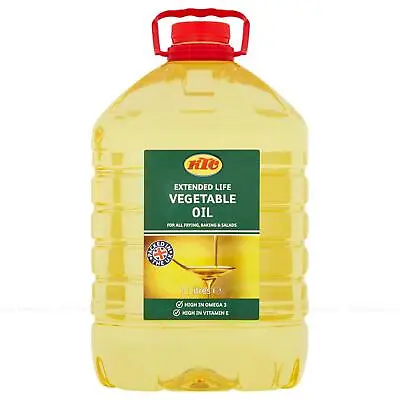 KTC Extended Life Vegetable Oil Frying Baking Salad High Omega Vitamin-E Pack 5L • £15.99
