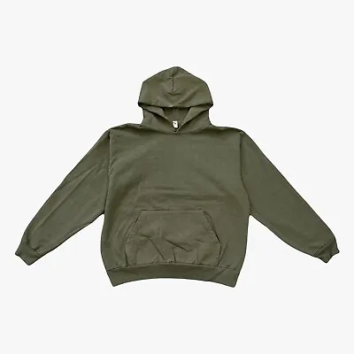 Laa2873 - Army Green 14oz. Heavy Fleece Hooded Pullover Sweatshirt • $32