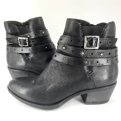 Miz Mooz - Womans Leather Ankle Boots - Kerry - Black - EU 37 US 6.5 - 7 Zipper • $40.05