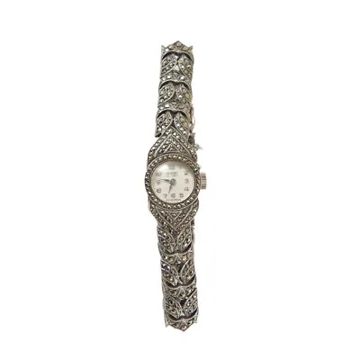 Art Deco Vintage Pierpont Australian Sterling Silver Marcasite Cocktail Watch • $400