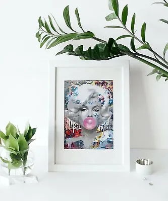 Marilyn Monroe Pink Bubble Wall Art Poster Choose Your Size • $17.03