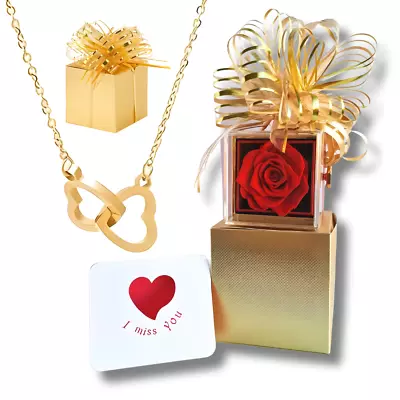 Luxury Rose Necklace Gift Present For Wife Mum Mom Nan Her Daughter • £19.99