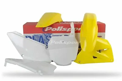 Polisport Plastic Fender Body Kit Set Yellow White Suzuki RM85 02-23 • $142.49