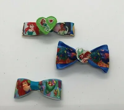 Handmade Hair Bows - Disney Princess - Little Mermaid - List 5 Mini Barrettes • $2.50