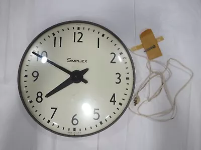 Lg Vintage Simplex Industrial 18  WALL CLOCK Train Station Factory WORKS 507-026 • $95.99