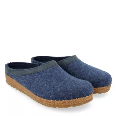 Haflinger Torben Jeans Blue Men's Women's Wool Slippers Clogs • £98.36