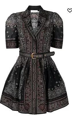 Zimmermann Matchmaker Belted Bandana-print Mini Dress Dress Size 2 • $450