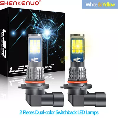 2x Dual Color Switchback White Yellow LED 9005 HB3 9006 HB4 Fog Light Bulbs HOT • $19.31