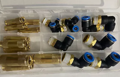 DOT Air Brake Fittings For Nylon Tubing Kit (1/4  3/8 & 1/2 ) 20Pcs • $125