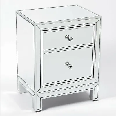 £100 • Buy Venetian Mirrored 2 Drawer Bedside Table Nightstand Chateauneuf Cabinet Range