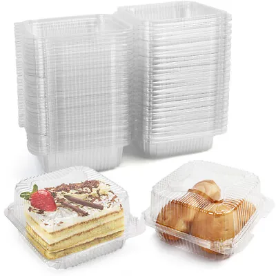 $29.90 • Buy 125pc Disposable Plastic Containers W/ Lids Clamshell Food Boxes Storage