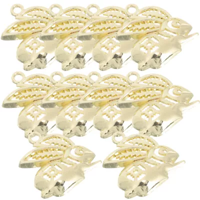  10 Pcs Easter Bunny Rabbit Charms Jewelry Pendants Accessories Hollow Out • £8.75