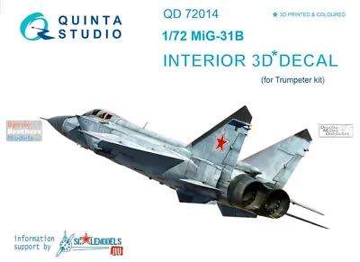 QTSQD72014 1:72 Quinta Studio Interior 3D Decal - MiG-31B Foxhound (TRP Kit) • $23.69