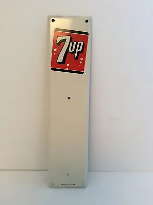 Vintage 7-Up Soda Advertising Door Diecut Metal Door Push Sign Unused • $150