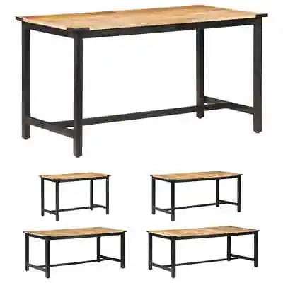 Dining Table Kitchen Dining Room Dinner Table Solid Rough Mango Wood VidaXL • £167.99