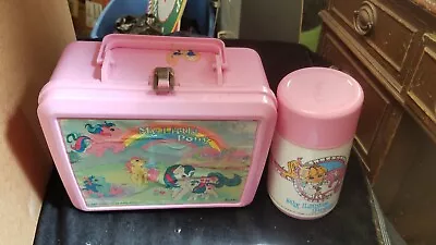 Vintage 1986 MY LITTLE PONY Plastic Aladdin Lunchbox With Thermos 8.5  X 7.5  • $21.99