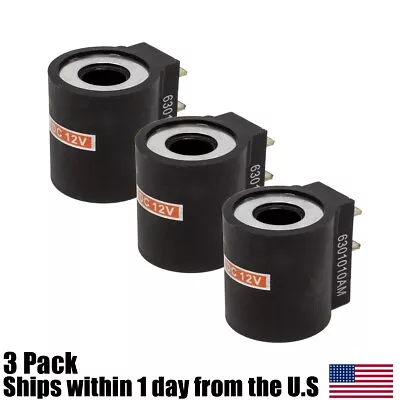 3PK Snow Plow Valve Coil W/ 1/4  Spade Terminals For Fisher 7639 Western 49230 • $56.99