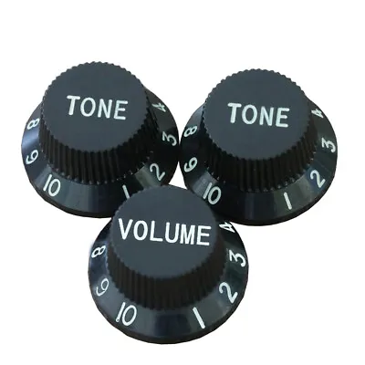 $6.99 • Buy Guitar Speed Control Knobs 1 Volume 2 Tone 6mm Shaft For Strat Guitar Part Black