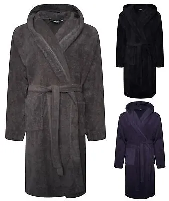 Bath Robe Mens Hooded Towelling Dressing Gown 100% Cotton Gowns Robes  • £15.99