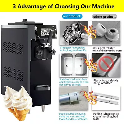 Wixkix 12L/H Commercial Soft Serve Ice Cream Machine Digital Control Snack Bar • $1589.99