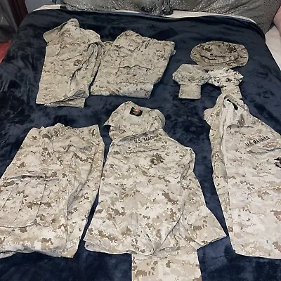 USMC MARPAT Desert Tan Combat Blouse Trousers 2 Full Sets 1 Blouse • $70