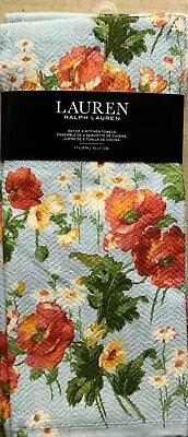 BNWT Ralph Lauren Luxury Tea Towel Set BNWT (2 Towels In Set) POPPIES & DAISIES • £14.95